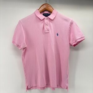 Polo Ralph Lauren Mens Custom Slim Fit Pink Cotton Pique Polo Shirt Size M